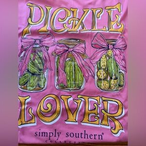 Simply Southern Pink "Pickle Lover" Graphic Tee SZ L  NWTS